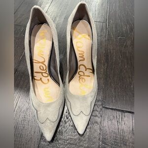 Sam Edelman Light Gray Suede Heels 7.5